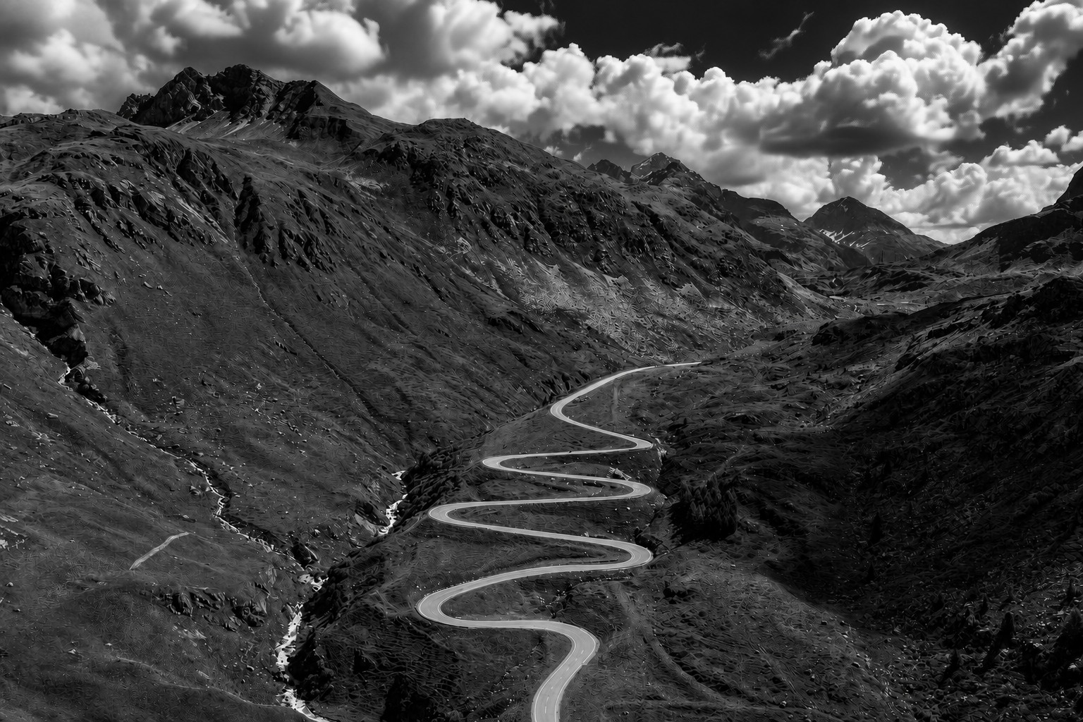 Julier — winding mountain road